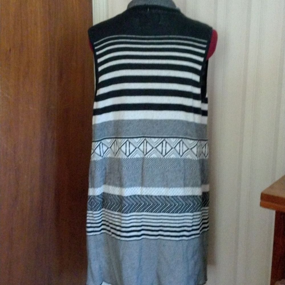 Anthropologie RUBY MOON sleeveless open front sweater size L - Picture 2 of 6
